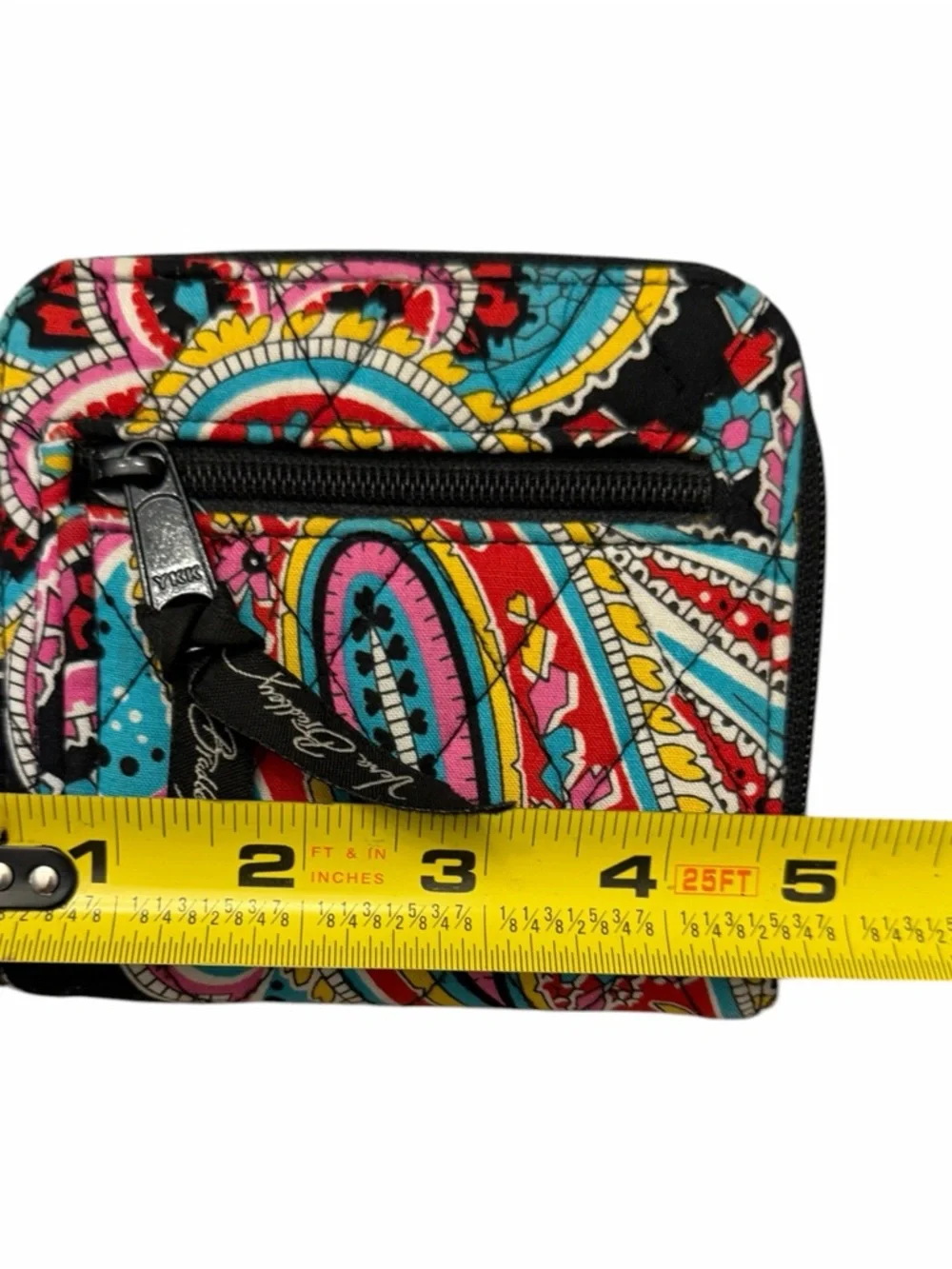Vera Bradley Black Multicolor Paisley Zip Wallet - Picture 2 of 4
